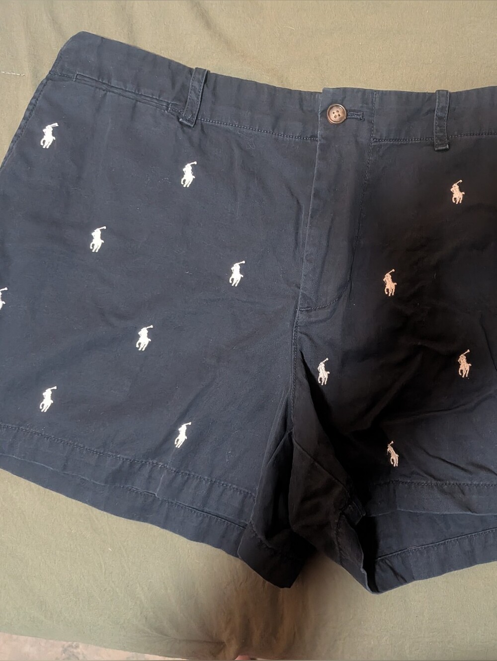 Polo Ralph Lauren Shorts Women Size 10 Inseam 3.5" Navy & White Preppy Summer